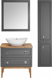 ASB-Woodline Мебель для ванной Каталина 80 grey – фотография-3